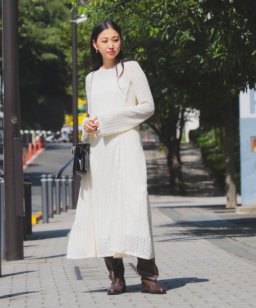 Ray BEAMS（レイ ビームス） ワンピース レース キリカエ メッシュ