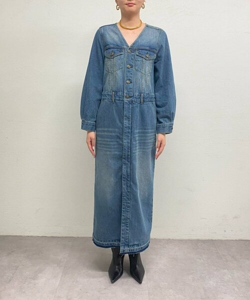 loungedress しまの長袖 loungedress しまの長袖