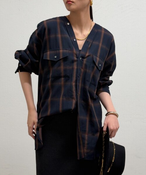 Loungedress（ラウンジドレス） ブラウス シャツ オンブレチェック