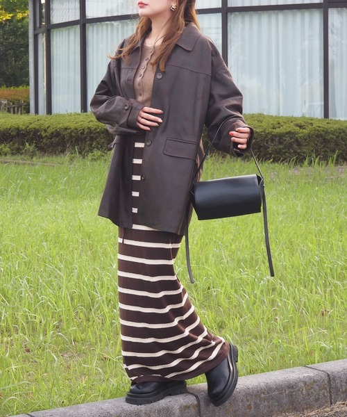 ステンカラーコート コート suede like soutien collar jacket 