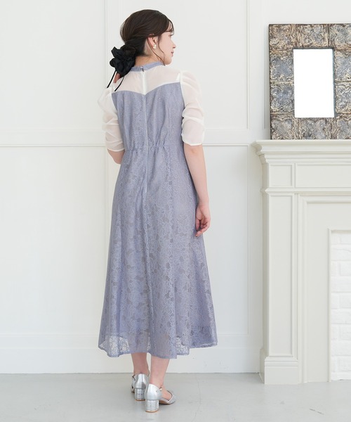 TRUDEA パーティードレス　お呼ばれドレス TRUDEA（トルディア） ドレス ヨークスリットレースドレス : ZOZOTOWN