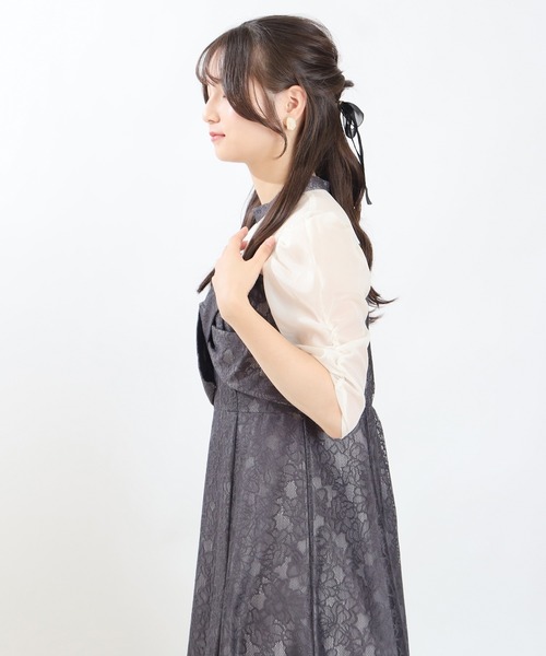 TRUDEA パーティードレス　お呼ばれドレス TRUDEA（トルディア） ドレス ヨークスリットレースドレス : ZOZOTOWN
