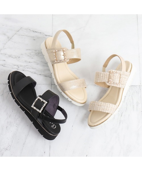 「artemis by DIANA」 フラットサンダル M ゴールド レディース_画像8