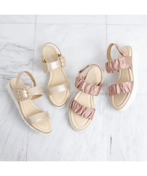 「artemis by DIANA」 フラットサンダル M ゴールド レディース_画像9