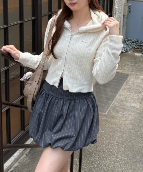 ANOTHER BRANCH OLIVE des OLIVE パーカー フードファーケーブル