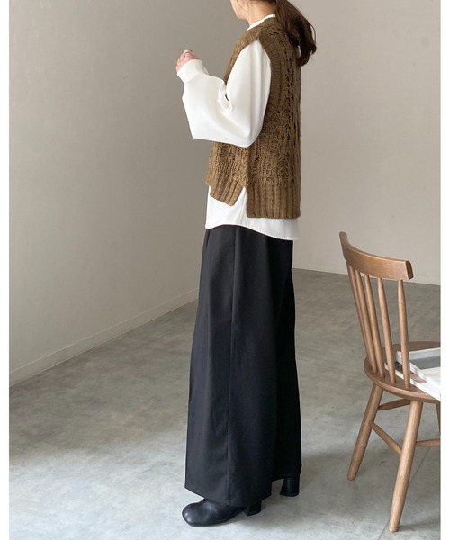 nest Robe Vネックニットベスト他4点 She's Closet ベスト ジレ 深Vネックケーブル編み風ざっくりニット