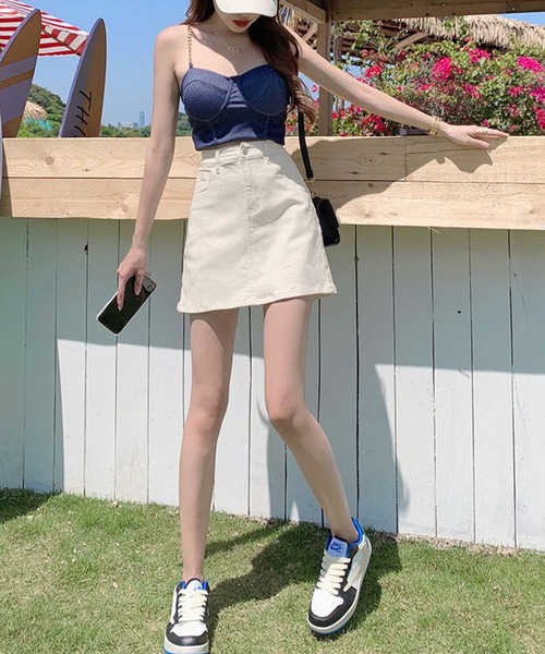 IRADOWL（アイラドール） デニムスカート ハイウエストデニムミニ