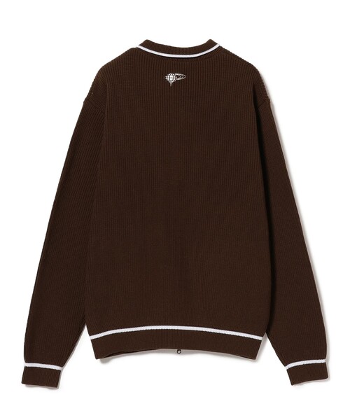 BEAMS GOLF ブラウン ジップアップセーター BEAMS GOLF セーター ニット ORANGE LABEL / アーチロゴ カーディガン
