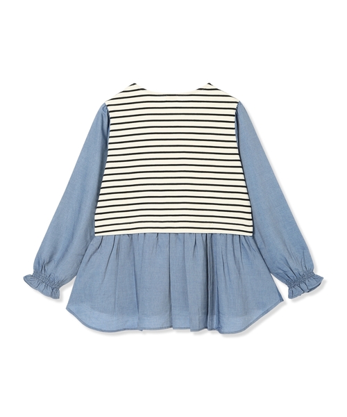 Petit Honfleur（プチオンフルール） tシャツ 異素材ドッキング