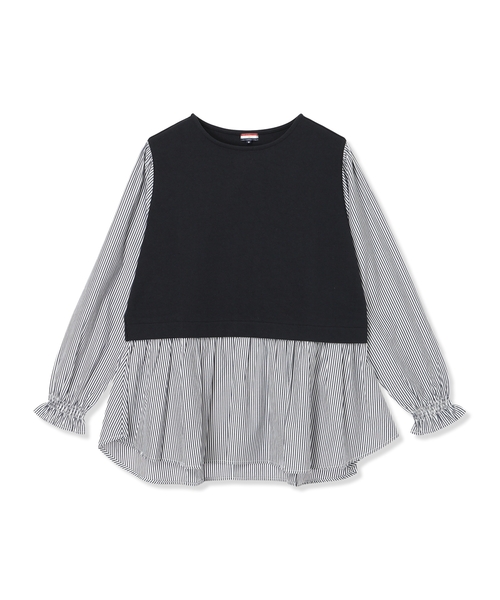 Petit Honfleur（プチオンフルール） tシャツ 異素材ドッキング