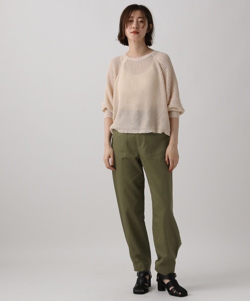 「A part by」 7分袖ニットカーディガン FREE グリーン レディース_画像3