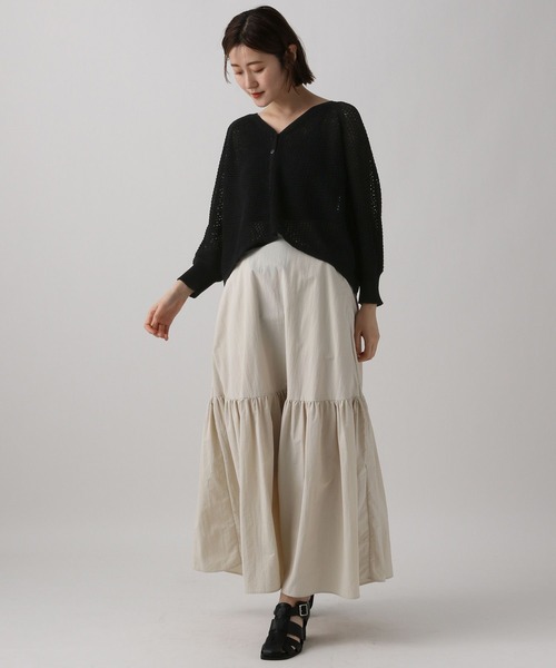 「A part by」 7分袖ニットカーディガン FREE グリーン レディース_画像5