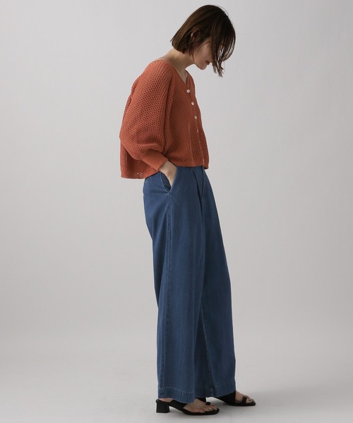 「A part by」 7分袖ニットカーディガン FREE グリーン レディース_画像8