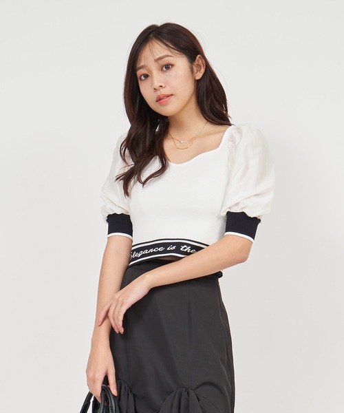 「ROYAL PARTY」 半袖ニット FREE ブラック レディース_画像5