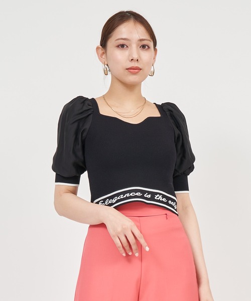 「ROYAL PARTY」 半袖ニット FREE ブラック レディース_画像8