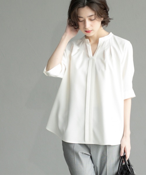「OPAQUE.CLIP」 7分袖ブラウス M ベージュ レディース_画像4