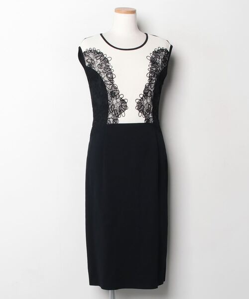 HANAE MORI（ハナエモリ） ノースリーブワンピース 38 ブラック