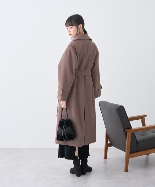 リバー ステンカラー ロングコート　xs ダークブラウン 2025aw BEAUTY&YOUTH UNITED ARROWS リバー ステンカラー ロングコート （DK