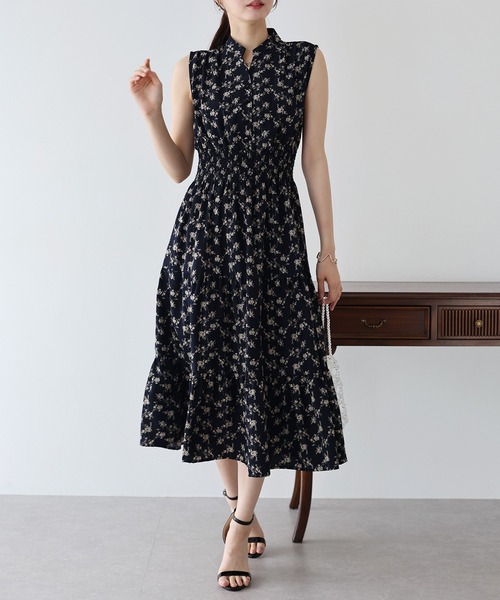 「BLUEEAST」 ノースリーブワンピース MEDIUM ネイビー レディース_画像4