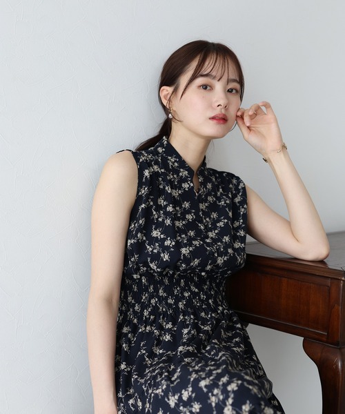 「BLUEEAST」 ノースリーブワンピース MEDIUM ネイビー レディース_画像6