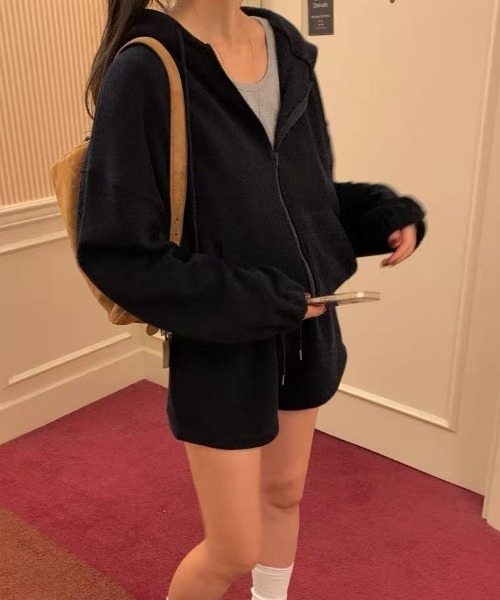 セットアップ ベーシックZIPパーカー＋ショートパンツセットアップ レディース | LACーVERT | 04