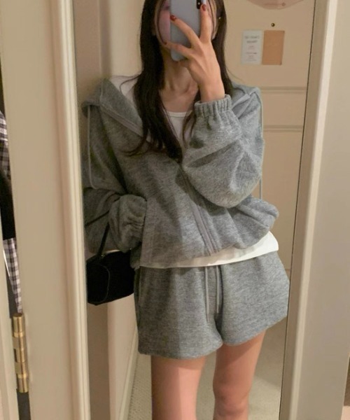 セットアップ ベーシックZIPパーカー＋ショートパンツセットアップ レディース | LACーVERT | 08