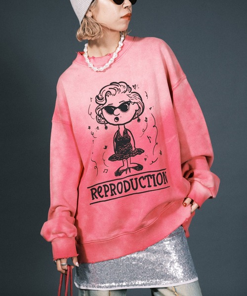 「RePRODUCTION LABEL」 スウェットカットソー FREE グレー レディース_画像3