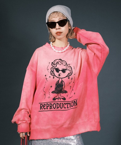 「RePRODUCTION LABEL」 スウェットカットソー FREE グレー レディース_画像4