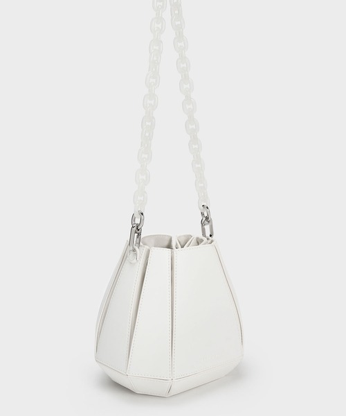 「CHARLES & KEITH」 ショルダーバッグ S ホワイト レディース_画像6