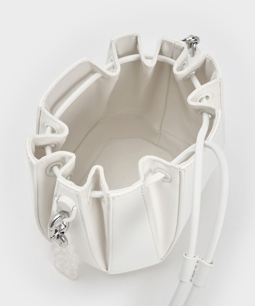 「CHARLES & KEITH」 ショルダーバッグ S ホワイト レディース_画像8