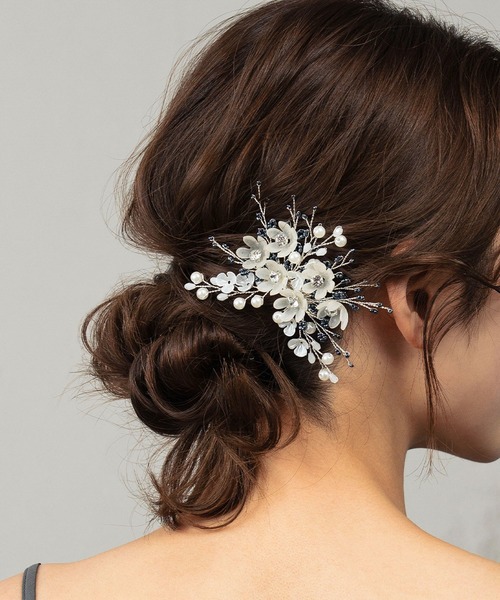 GGロゴ パール装飾 ヘアクリップ GIRL DRESS FOR NOW ヘアクリップ フェイクパール ビーズ フラワー