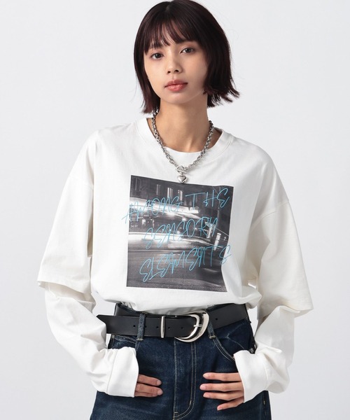 PAGEBOY（ページボーイ） tシャツ ネオンロゴレイヤードロンT
