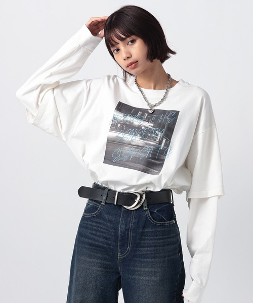 PAGEBOY（ページボーイ） tシャツ ネオンロゴレイヤードロンT
