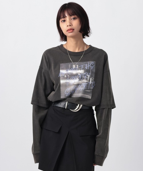 PAGEBOY（ページボーイ） tシャツ ネオンロゴレイヤードロンT