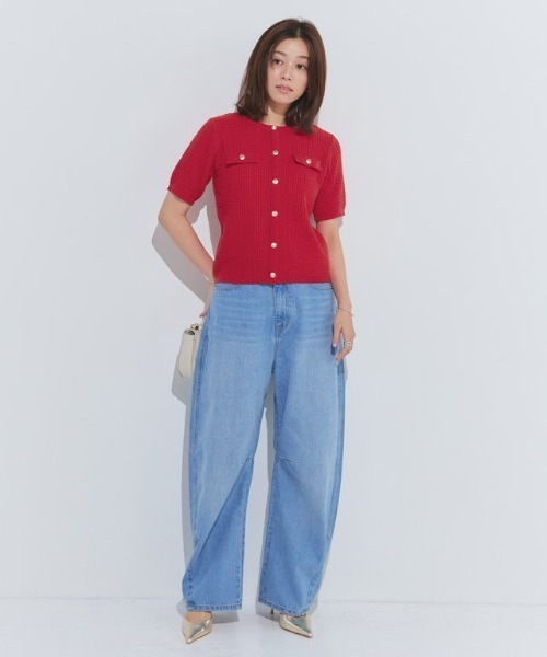 「Pierrot」 ニットカーディガン M ネイビー レディース_画像3