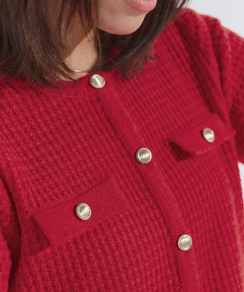 「Pierrot」 ニットカーディガン M ネイビー レディース_画像7