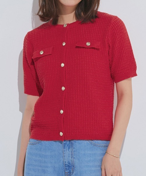 「Pierrot」 ニットカーディガン M ネイビー レディース_画像8