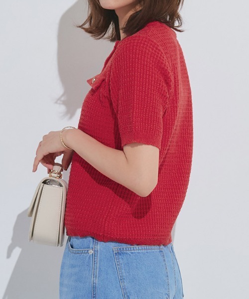 「Pierrot」 ニットカーディガン M ネイビー レディース_画像9