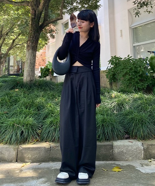 「chuclla」 スラックス S ブラック レディース_画像2