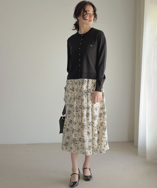 組曲（KUMIKYOKU） スカート モザイクフラワープリント スカート