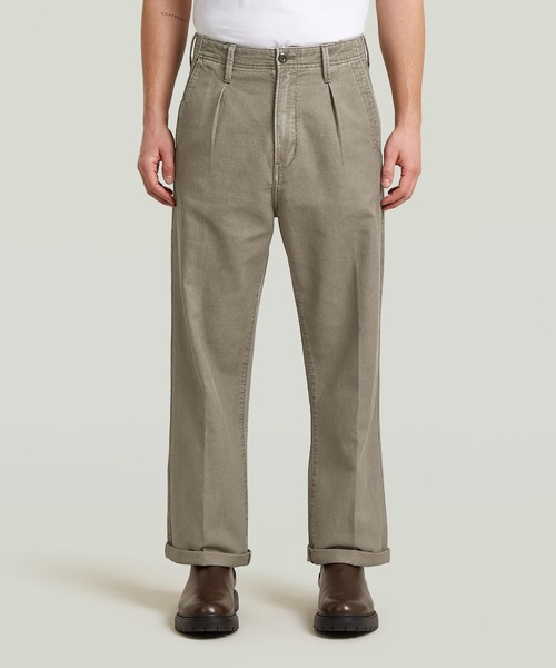 G-STAR RAW ワイドパンツ チノパン Pleated Chino Relaxed/リラックス