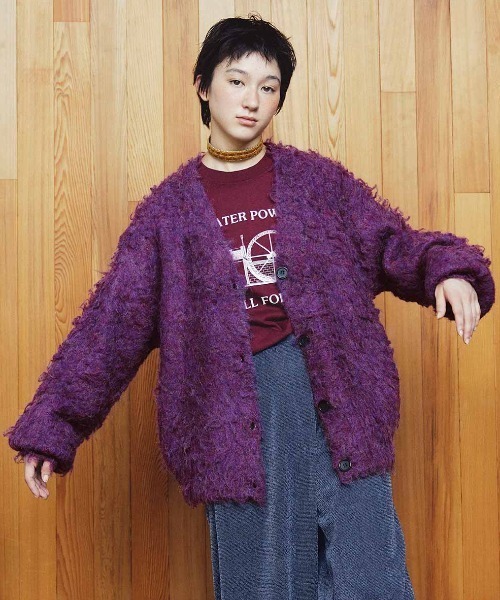 MEDE19F（メデジュウキュウ） カーディガン 起毛ミックスリバーシブル