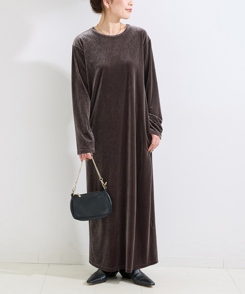 B.C STOCK（ベーセーストック） ワンピース 手洗い可 / クレープベロア