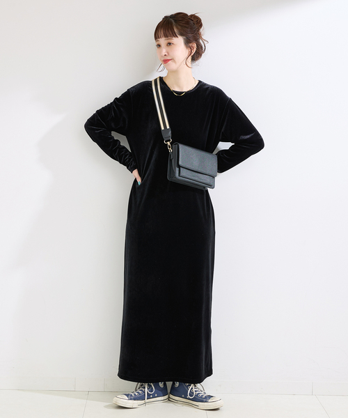 B.C STOCK（ベーセーストック） ワンピース 手洗い可 / クレープベロア