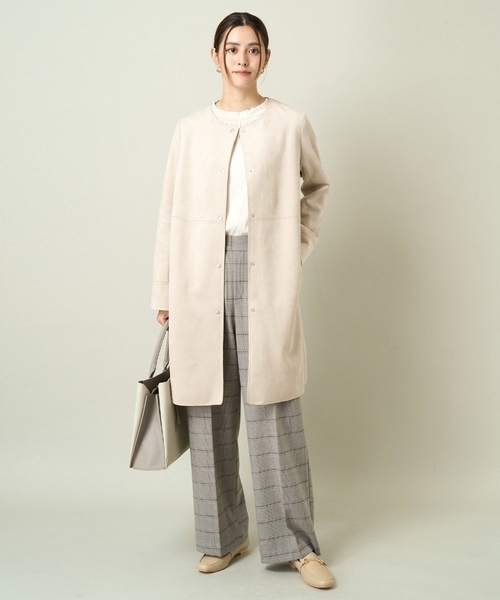 「a.v.v」 ノーカラーコート 38 モカ レディース_画像2