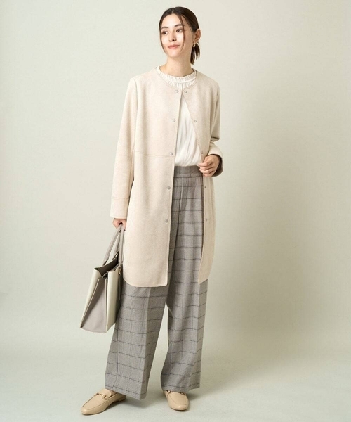 「a.v.v」 ノーカラーコート 38 モカ レディース_画像3