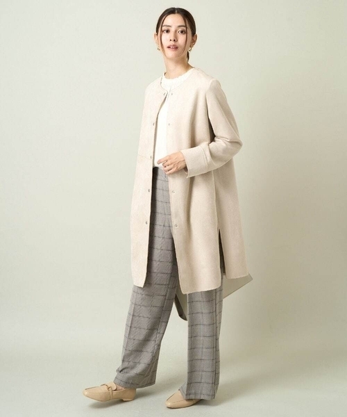 「a.v.v」 ノーカラーコート 38 モカ レディース_画像4