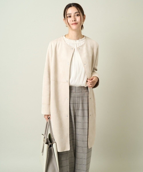 「a.v.v」 ノーカラーコート 38 モカ レディース_画像5