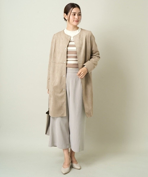 「a.v.v」 ノーカラーコート 38 モカ レディース_画像6