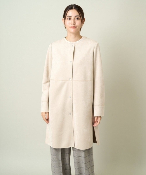 「a.v.v」 ノーカラーコート 38 モカ レディース_画像9